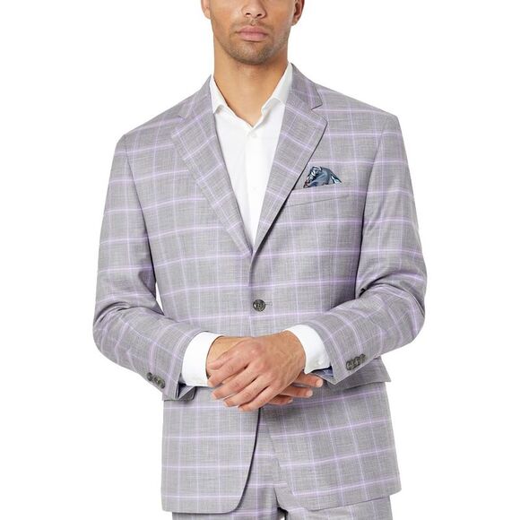 Sean John Other - Sean John Mens MSalisbury Gray Woven Plaid Two-Button Blazer Jacket NWT